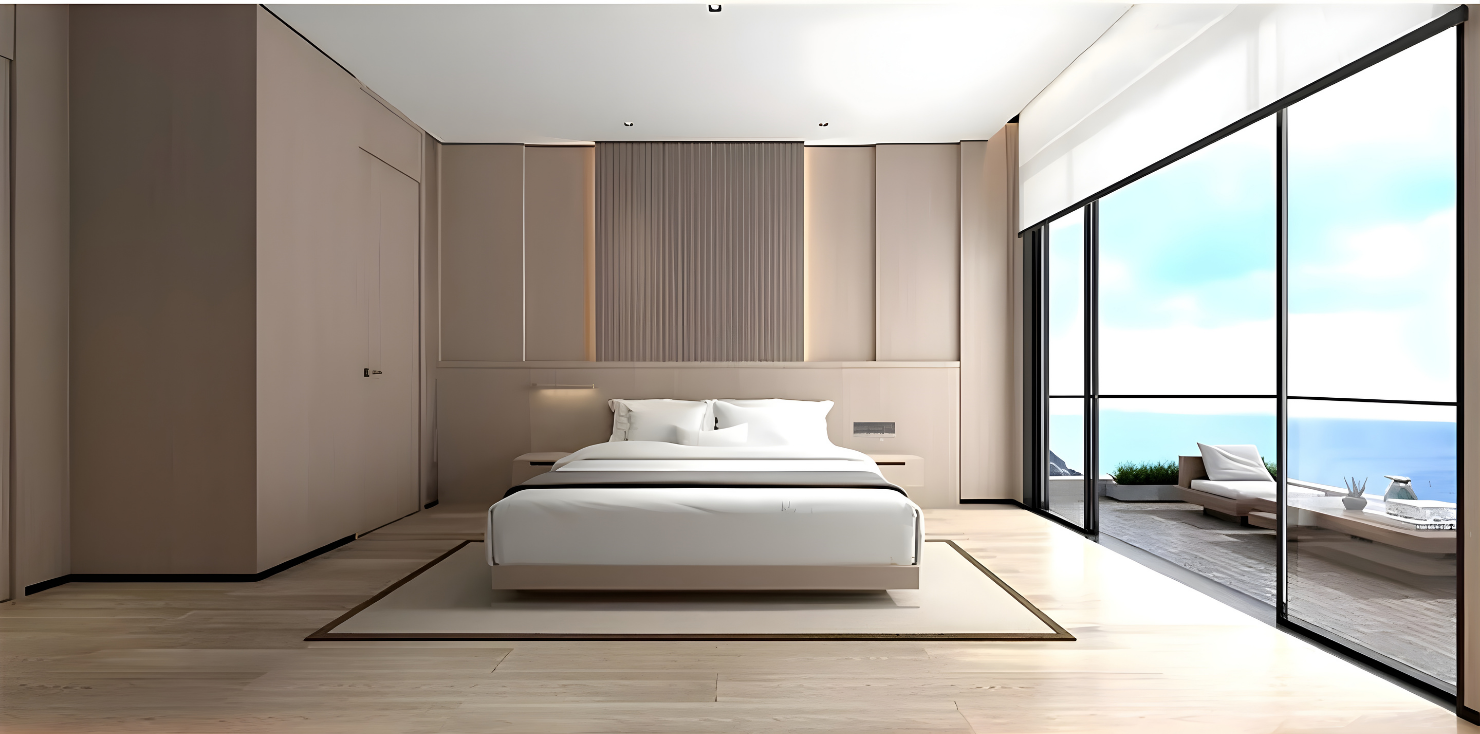 Dormitorio con iluminación apagada o tenue